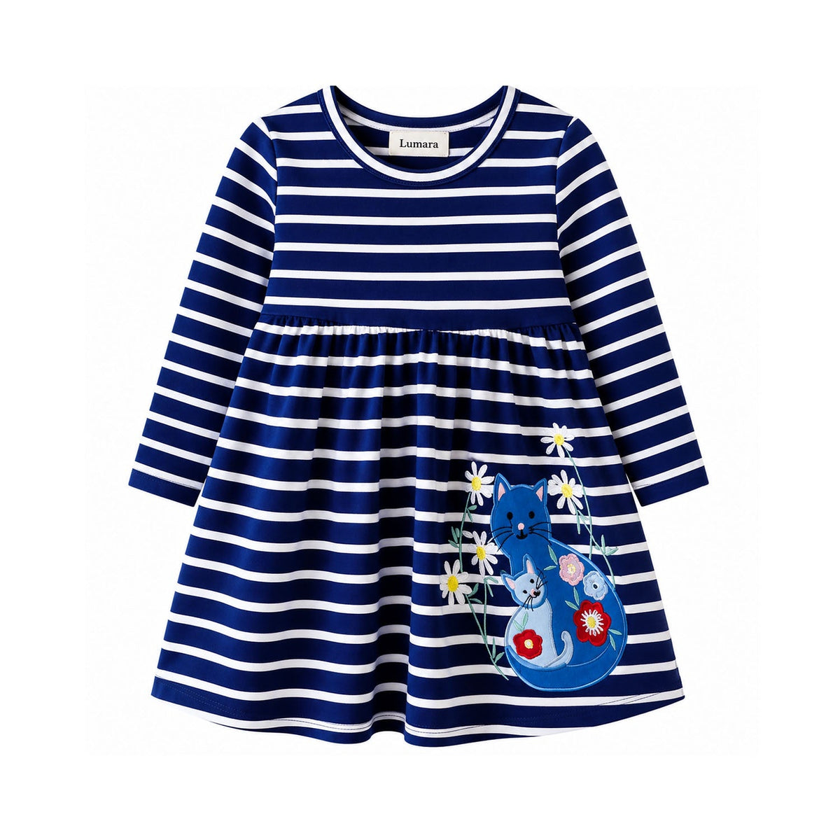 Dress Cat Blue Stripe