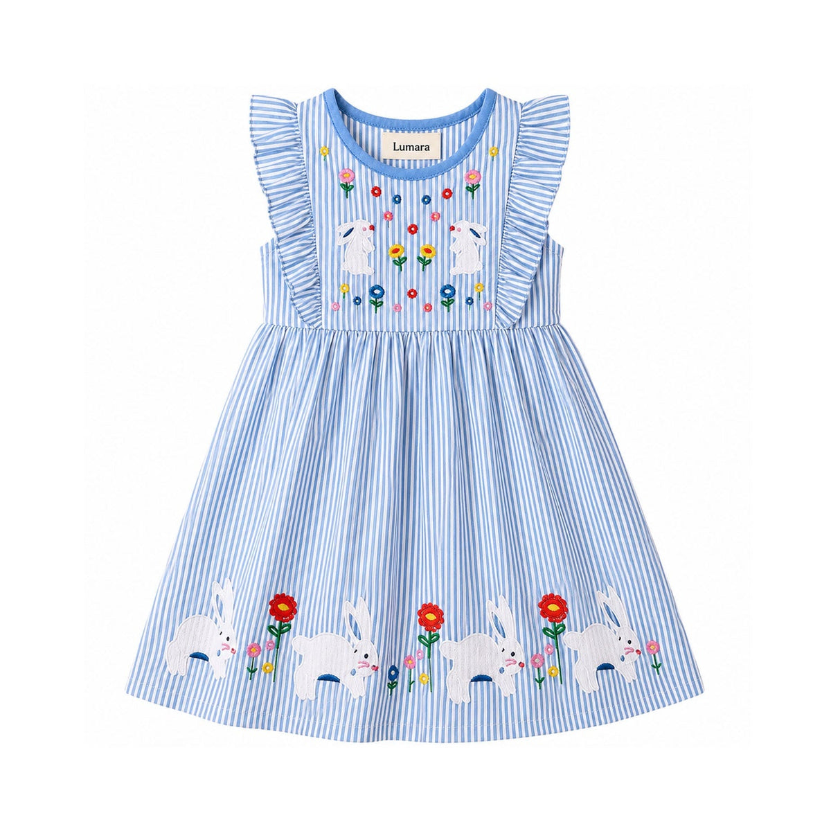 Dress Bunnies Blue Stripe