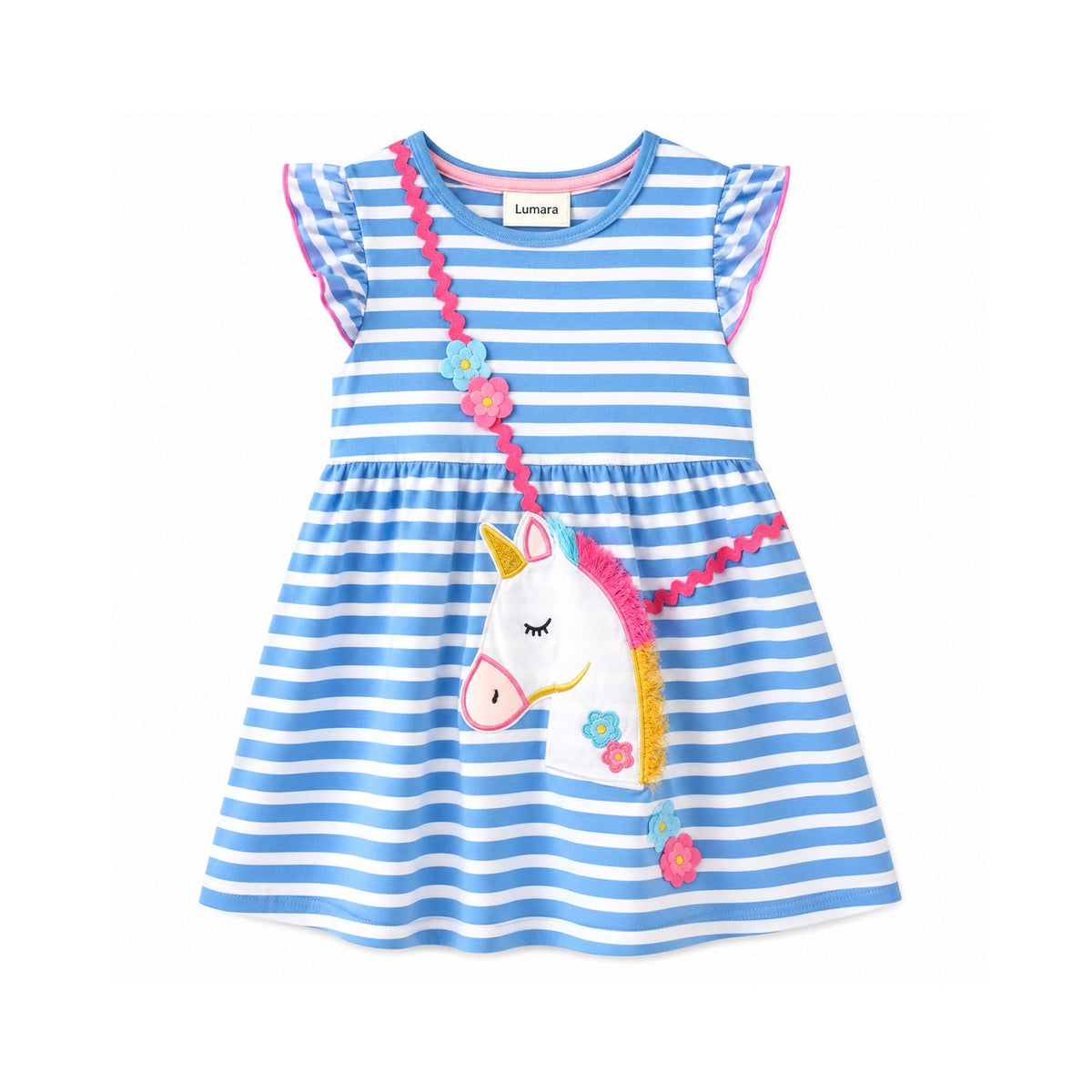 Dress Unicorn Bag Blue Stripe