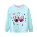 Sweatshirt - Butterfly Turquoise Blue